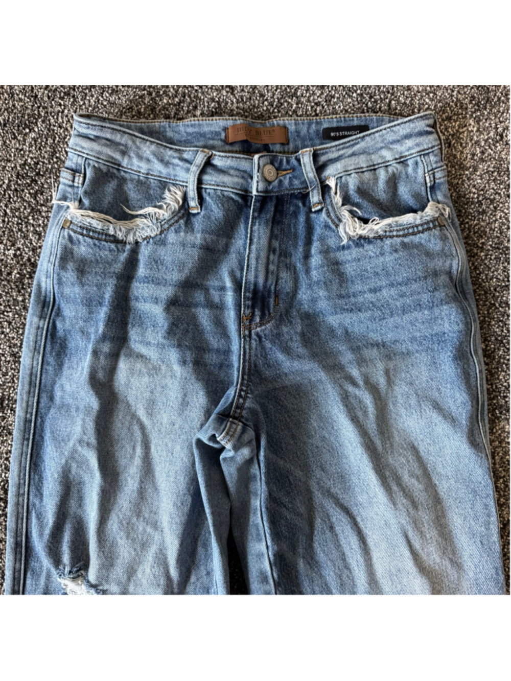 Women's Judy Blue 90’s Straight Leg Destructed Jeans Size 28 - Picture 7 of 14
